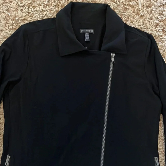 Eileen Fisher Stretch Crepe Moto Jacket - Picture 3 of 11